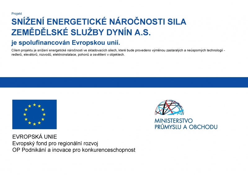 Snížení energetické náročnosti sil ZS Dynín, a.s.